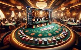 American Roulette wheel layout with 0 and 00 pockets displayed in live studio